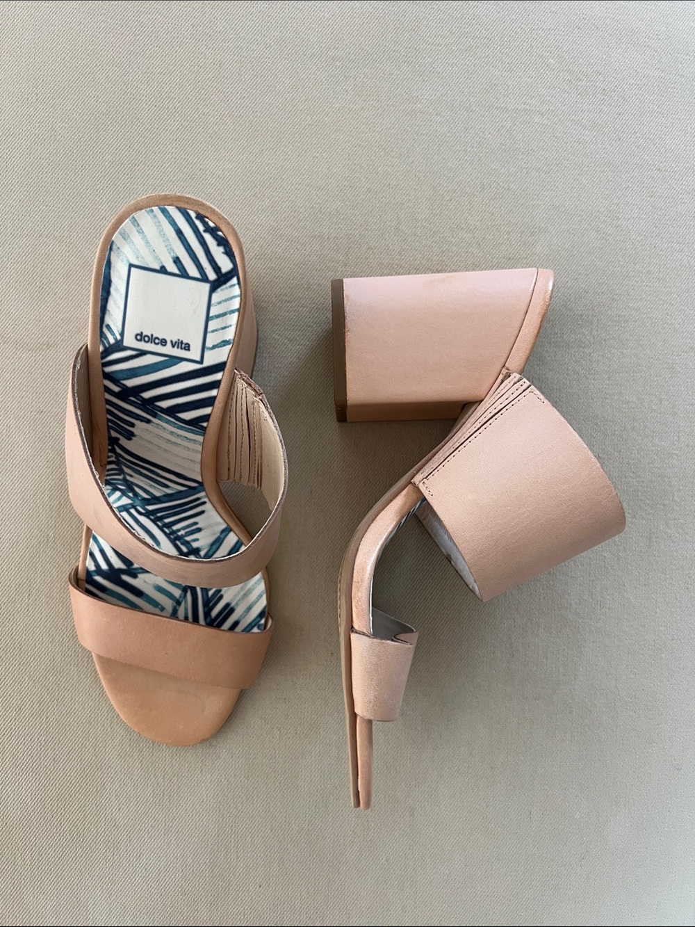 Dolce Vita Mahala Nude Double-Strap Slide Sandals